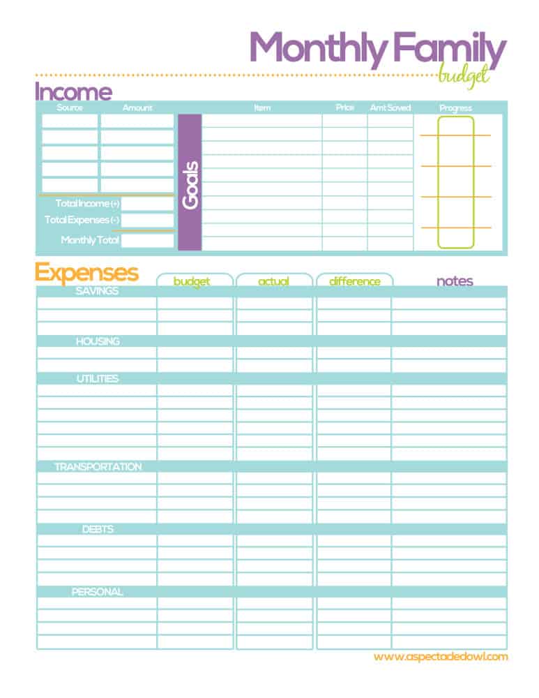 13 Free Printable Budget Templates to Rock Your Family